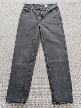 Vintage Levi's 512 Jeans Straight Leg Sz. 12 Nonstretch Faded Black Denim VTG